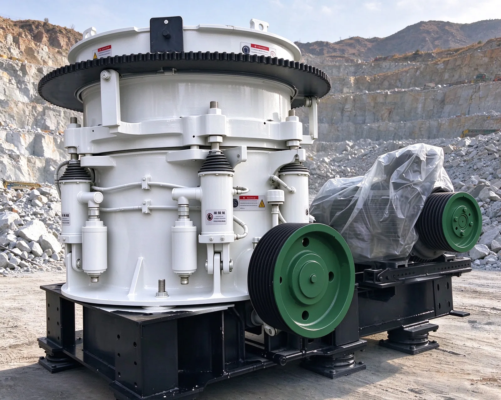 HHP cone crusher in production workshop